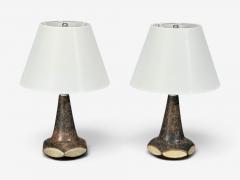 Marianne Starck Table Lamps Brown Stoneware Denmark 1960s - 4802591