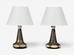 Marianne Starck Table Lamps Brown Stoneware Denmark 1960s - 4802592