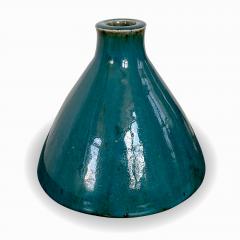 Marianne Westman Brutalist Conical Vase in Deep Teal by Marianne Westman - 2207288