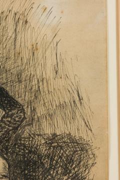 Mariano Fortuny y Marsal Mariano Fortuny y Marsal 19th Century pen and ink portrait of a seated Spanish g - 4636219