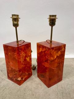 Marie Claude Fouquieres Marie Claude de Fouquieres Pair of Fractal Resin Lamps - 1992202