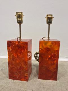 Marie Claude Fouquieres Marie Claude de Fouquieres Pair of Fractal Resin Lamps - 1992203