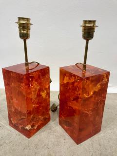 Marie Claude Fouquieres Marie Claude de Fouquieres Pair of Fractal Resin Lamps - 1992206