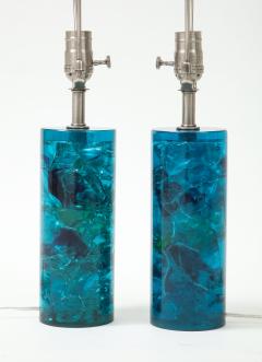 Marie Claude Fouquieres Turquoise Fractal Resin Lamps Marie Claude Fouquieres - 2198289