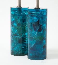 Marie Claude Fouquieres Turquoise Fractal Resin Lamps Marie Claude Fouquieres - 2198290