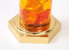 Marie Claude de Fouqui res A Single Amber Crushed Ice Resin Lamp by Marie Claude de Fouquieres 1970s - 2806839