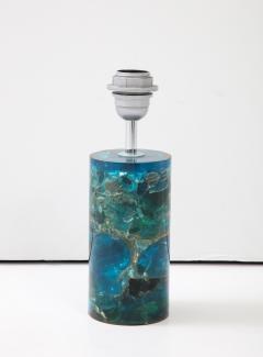 Marie Claude de Fouqui res A Single Blue Crushed Ice Resin Lamp by Marie Claude de Fouquieres 1970s - 2806338