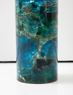 Marie Claude de Fouqui res A Single Blue Crushed Ice Resin Lamp by Marie Claude de Fouquieres 1970s - 2806339