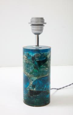 Marie Claude de Fouqui res A Single Blue Crushed Ice Resin Lamp by Marie Claude de Fouquieres 1970s - 2806341