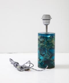 Marie Claude de Fouqui res A Single Blue Crushed Ice Resin Lamp by Marie Claude de Fouquieres 1970s - 2806343