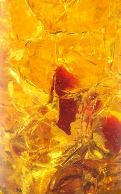 Marie Claude de Fouqui res A Single Gold Red Crushed Ice Resin Lamp by Marie Claude de Fouquieres 1970s - 2806914