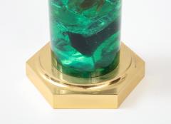 Marie Claude de Fouqui res A Single Green Crushed Ice Resin Lamp by Marie Claude de Fouquieres 1970s - 2806866