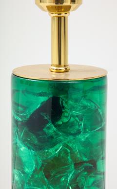 Marie Claude de Fouqui res A Single Green Crushed Ice Resin Lamp by Marie Claude de Fouquieres 1970s - 2806868