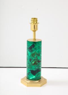 Marie Claude de Fouqui res A Single Green Crushed Ice Resin Lamp by Marie Claude de Fouquieres 1970s - 2806869