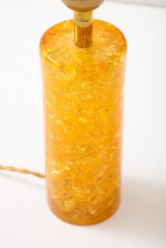 Marie Claude de Fouqui res A Single Tangerine Crushed Ice Resin Lamp by Marie Claude de Fouquieres 1970s - 2806357