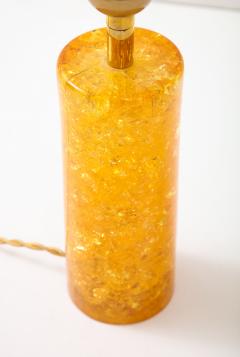 Marie Claude de Fouqui res A Single Tangerine Crushed Ice Resin Lamp by Marie Claude de Fouquieres 1970s - 2806357