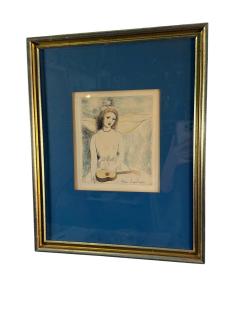 Marie Laurencin SIGNED MARIE LAURECIN ANGELWITH GUITAR DRYPOINT ETCHING - 4494789