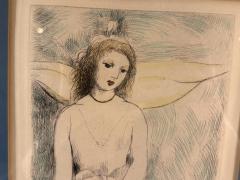 Marie Laurencin SIGNED MARIE LAURECIN ANGELWITH GUITAR DRYPOINT ETCHING - 4494795