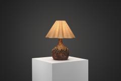 Marie Nielsen Textured Ceramic Table Lamp by Bodil Marie Nielsen Denmark 1970s - 4566728