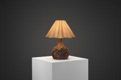 Marie Nielsen Textured Ceramic Table Lamp by Bodil Marie Nielsen Denmark 1970s - 4566854