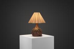 Marie Nielsen Textured Ceramic Table Lamp by Bodil Marie Nielsen Denmark 1970s - 4566856