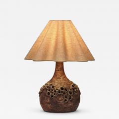 Marie Nielsen Textured Ceramic Table Lamp by Bodil Marie Nielsen Denmark 1970s - 4569847