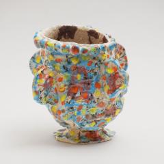 Marie Pierre Biau SHELL VASE 7 MULTICOLOURED Glazed sandstone sculpture - 4453794