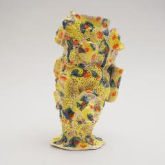 Marie Pierre Biau SHELL VASE 8 YELLOW AND WHITE Glazed sandstone sculpture - 4453764