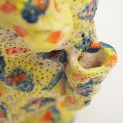 Marie Pierre Biau SHELL VASE 8 YELLOW AND WHITE Glazed sandstone sculpture - 4453770