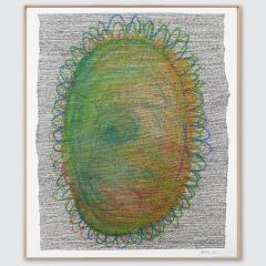 Marie Pierre Biau UNTITLED 67 X 56 GREEN 2022 Framed drawing on paper - 3310950