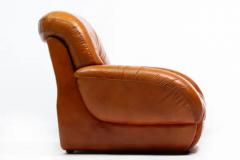 Mario Bellini 1970s Italian Mid Century Modern Plush Carmel Leather Club Chairs - 3920196