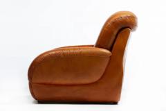 Mario Bellini 1970s Italian Mid Century Modern Plush Carmel Leather Club Chairs - 3920200