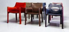 Mario Bellini Cab 413 Set of Six Armchairs in Multicolor Leather by Mario Bellini for Cassina - 4609617