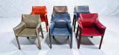 Mario Bellini Cab 413 Set of Six Armchairs in Multicolor Leather by Mario Bellini for Cassina - 4609618