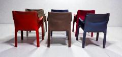 Mario Bellini Cab 413 Set of Six Armchairs in Multicolor Leather by Mario Bellini for Cassina - 4609619