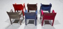Mario Bellini Cab 413 Set of Six Armchairs in Multicolor Leather by Mario Bellini for Cassina - 4609620