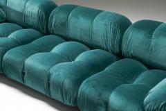 Mario Bellini Camaleonda Green Velvet three element sofa by Mario Bellini B B Italia 1970s - 2399182