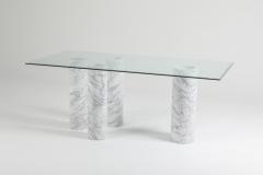 Mario Bellini Carrara Collonato Table with Glass Top in the Style of Mario Bellini 1990s - 1183727