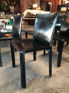 Mario Bellini Cassina Chairs Model Cab Nr 412 Mario Bellini in Black Leather Set of Eight - 514694