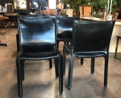 Mario Bellini Cassina Chairs Model Cab Nr 412 Mario Bellini in Black Leather Set of Eight - 514695