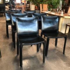 Mario Bellini Cassina Chairs Model Cab Nr 412 Mario Bellini in Black Leather Set of Eight - 514696