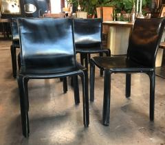 Mario Bellini Cassina Chairs Model Cab Nr 412 Mario Bellini in Black Leather Set of Eight - 514698