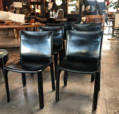 Mario Bellini Cassina Chairs Model Cab Nr 412 Mario Bellini in Black Leather Set of Eight - 514699