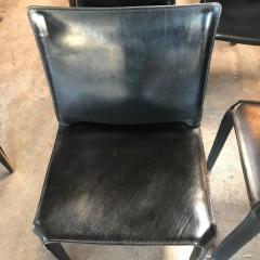 Mario Bellini Cassina Chairs Model Cab Nr 412 Mario Bellini in Black Leather Set of Eight - 514700