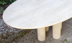 Mario Bellini Colonnata II oval dining table in travertine for Cassina 1970 - 1287996