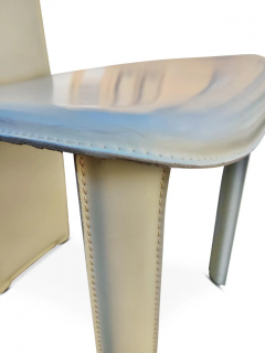 Mario Bellini Frag Italy 6 Stitched Leather Side Chairs Style of Mario Bellini Post Modern - 2699629