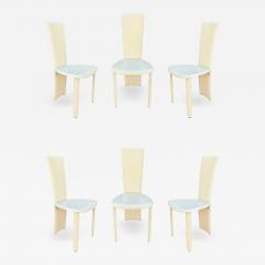 Mario Bellini Frag Italy 6 Stitched Leather Side Chairs Style of Mario Bellini Post Modern - 2701946