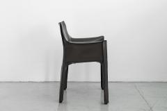 Mario Bellini GREY LEATHER CAB ARM CHAIR BY MARIO BELLINI FOR CASSINA - 1695422