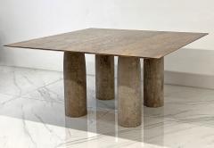 Mario Bellini Il Colonnato Dining Table by Mario Bellini Travertine and Honed Marble 1970s - 3925806