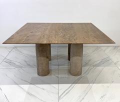 Mario Bellini Il Colonnato Dining Table by Mario Bellini Travertine and Honed Marble 1970s - 3925809